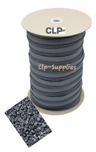 Dark Grey Continuous Zip No 7 Nylon chain & Sliders Strong Quality upholstery + - Picture 1 of 4