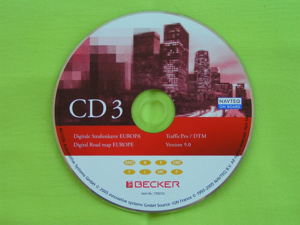CD NAVIGATION BECKER TRAFFIC PRO DTM 9.0 BELGIEN FRANKREICH BMW MERCEDES PORSCHE - Bild 1 von 1