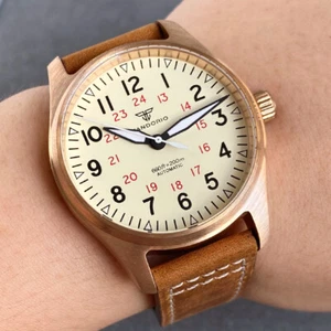 Tandorio 20ATM 39mm Sandwich Bronze Pilot NH35A PT5000 Sapphire Men's Watches - Picture 1 of 10