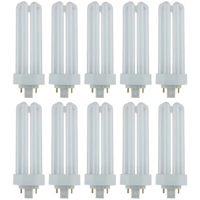 10Pack CFL Triple U-Shaped Twin Tube, 4100K, PLT 4-Pin, 32W, GX24Q3, 2400LM - Image 1 of 3