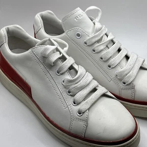 AUTHENTISCHER LUXUS DAMEN PRADA SCHUHE SCHUHE 3E5956 WEISS + ROT LEDER - Bild 1 von 20