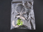 J Synthetic Quartz and Silver Metal Keyring NEW