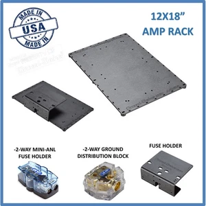 Soporte Amplificador / Rack Amplificador + Portafusibles Doble Y Distribuidores Base Tamaño 12x18 - Imagen 1 de 14