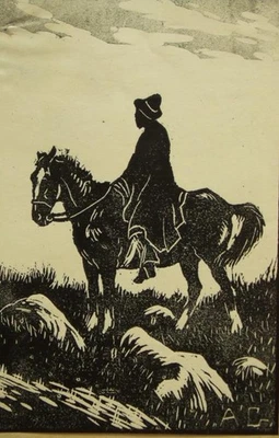 Gravura original assinada em glossop Allerley (sul-africana) art déco corte lino - Imagem 1 de 3