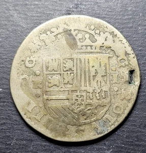 1707-1714 2 Reales Spain Charles III The Pretender Rare Silver Coin  - Picture 1 of 8