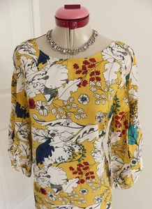 VERO MODA Yellow White Floral DRESS Size M Aus 12 NWT Party Cocktail Cottagecore - Picture 1 of 6
