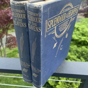 Hutchinson's Splendour of the Heavens Blue Vol. 1 & 2 RARE Astronomy Book - Picture 1 of 22