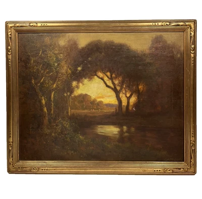 GORDON COUTTS ANTIQUE CALIFORNIA TONALIST VINTAGE LANDSCAPE EARLY OIL PAINTING - Image 1 of 4