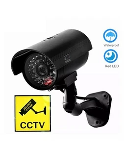 4 X FAKE DUMMY CCTV SECURITY CAMERA BLACK FLASHING SURVEILLANCE LED - Picture 1 of 15