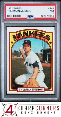 Topps #441 1972 Thurman Munson Yankees PSA 7 Foto 1 de 3