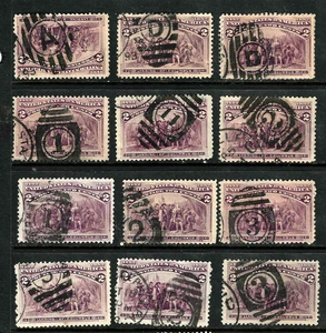 Sc #231 F-VF Collection SON LETTER NUMBER Cancel 2 Cent Columbian 1893 US 24B11 - Picture 1 of 3
