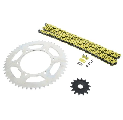 Cadena de junta tórica amarilla y piñón 14/52 114L para Yamaha WR250F 250 F 2001-2006 Foto 1 de 4