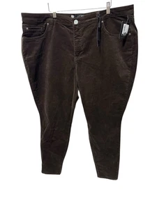 Kut From the Kloth Diana Corduroy Relaxed Skinny Pants Brown Size 22W NWT - Picture 1 of 11