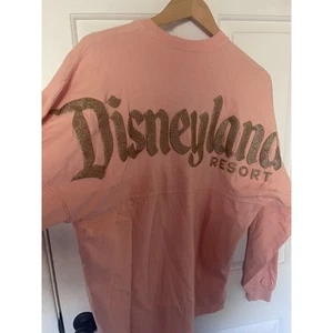 Disney Parks Spirit Jersey Disneyland Resort Peach And Gold Glitter Size XS - Picture 1 of 12