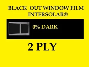 Película para ventana negra de 60" x 100 pies extra oscura 0% EE. UU. Intersolar® - Imagen 1 de 5