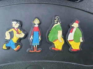 4 1974 Vintage Popeye, Brutus, Wimpy Olive Oyl Puffy Magnets. (B12) - Picture 1 of 9
