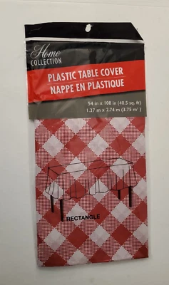 Home Collection 54" x 108" Rectangle Plastic Table Cover - Disposable - NIP - Image 1 of 3