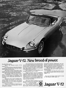 1973 Jaguar V-12 E-Type XKE "New Breed of Power" Original Print Ad - Picture 1 of 1