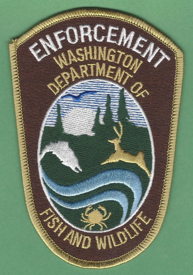 WASHINGTON STATE DEPARTMENT OF FISH & WILDLIFE SHOULDER PATCH BROWN - Image 1 of 1