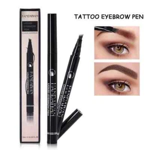 Microblading Tattoo Eyebrow 3D Liquid Ink Pen Waterproof 4 Fork Pencil Brow UK - Picture 1 of 14