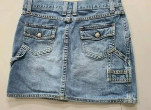 Old Navy Classic Juniors Size 1 (28x14) Denim Carpenter - Skirt Blue Jean Skirt - Picture 1 of 5