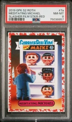 Garbage Pail Kids Meditating Michael 2019 Revenge Oh Horror-ible RED /75 PSA 8 - Image 1 of 2