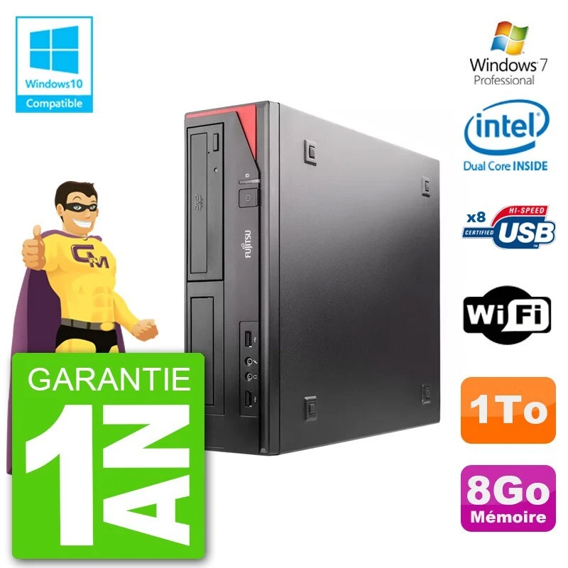 PC Fujitsu Esprimo E520 Dt G3220 RAM 8Go Disco 1To Masterizzatore DVD Wifi W7 - Immagine 1 di 1