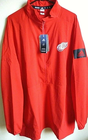 Men's Detroit Red Wings Hockey Game Mode 1/2-Zip Pullover Shirt XL NWT EB6618 Cover