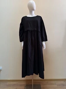 PRIVATSACHEN Oversized Cotton Black Dress Size 2 Boho Style - Picture 1 of 22