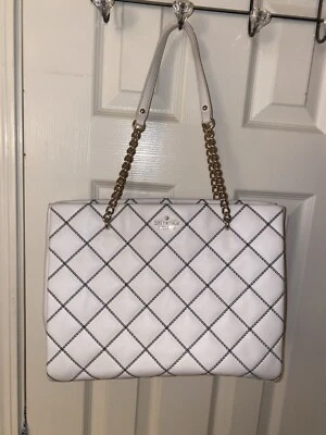 KATE SPADE белая кожа черный шов Emerson сумочка используется 2 раза - Изображение 1 из 4