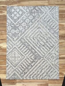 Wool Area Rug Modern Moroccan Tufted Rug 3x5 5x8 6x9 8x10 Rug Beige Color Carpet