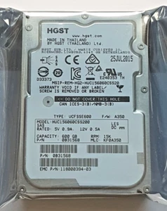 600 GB SAS HGST HUC156060CSS200 15000rpm 128MB HDD 2.5 " Internal Hard Drive New - Picture 1 of 1