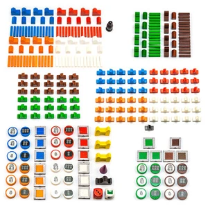 4 5 und 6 Spieler Spielfiguren Steine aus Holz passend für Die Siedler von Catan - Bild 1 von 24