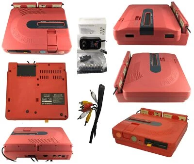 Sharp FAMICOM TWIN RED AN500R (CONSOLE ÚNICO + AC EURO) NOVO CINTO - MANUTENÇÃO (LIGADO... - Imagem 1 de 4