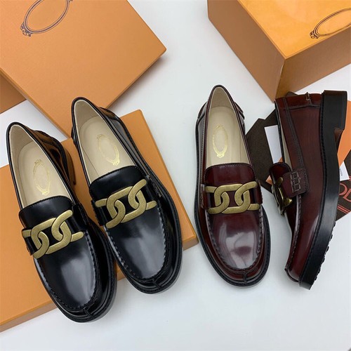 TOD’S Scarpe mocassini donna Tod's rotonde cuoio capelluto suola spessa