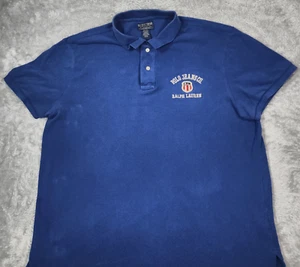 VINTAGE Ralph Lauren Polo Jeans Co Shirt Uomo XL Navy Emoidered Crest RL Golf - Foto 1 di 11