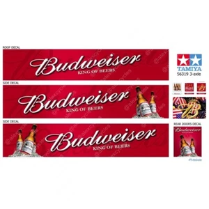 Tamiya 56302 56319 14th Scale Budweiser Truck Reefer Box Trailer Decals + GIFT - Picture 1 of 6