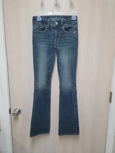 American Eagle Outfitter Dark Wash Super Stretch Low-Rise Jeans 00 Regular - Picture 1 of 11