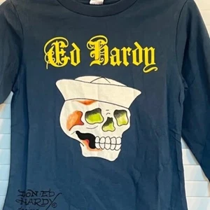 New Ed Hardy Kids Long Sleeves Shirt Pullover Size 4T Child Sailor Skull NWT - Picture 1 of 5