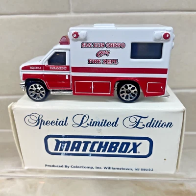 Custom Color Comp Old Style Matchbox San Luis Obispo City Fire Ambulance RARE - Image 1 of 4