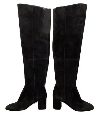 Женские черные замшевые сапоги Kate Spade модель New York Lora на блочных каблуках выше колена 5 М - Изображение 1 из 4