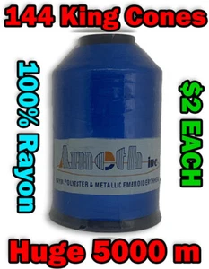 144 Cones Large Rayon Ameth Machine Embroidery Thread 5000m Wholesale lot New - Picture 1 of 3