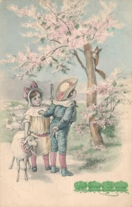 Saludos de Pascua hermosos niños y cordero 06,61 - Imagen 1 de 2