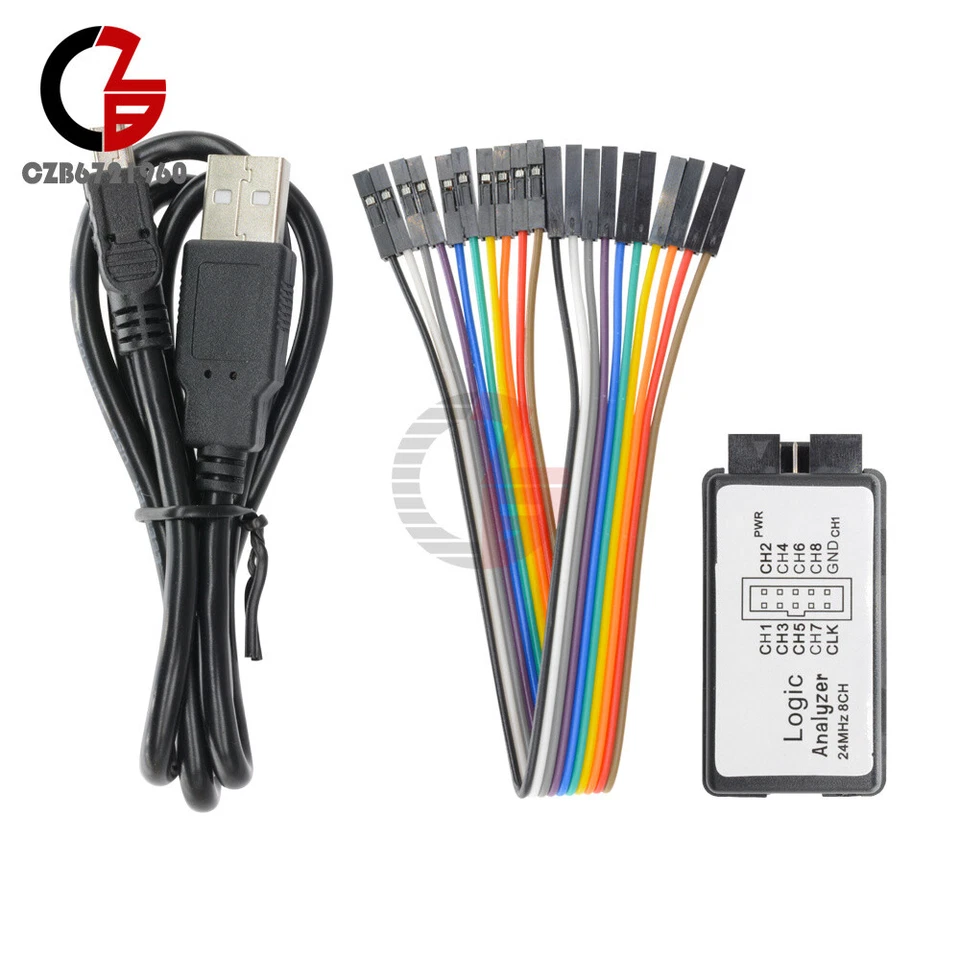 USB Logic Analyzer Device Set USB Cable 24MHz 8Channel 24MHz For ARM FPGA M100 - Image 1 of 1
