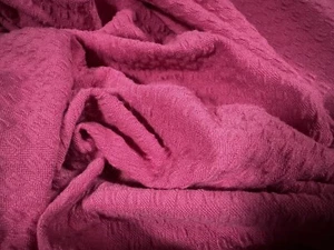 Stretch Double Jersey Fabric, Per Metre - Diamond Motif Jacquard - Fuchsia - Picture 1 of 3