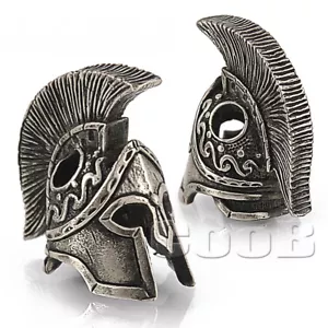 *SPARTANHELM* Bronze/Silber Paracord Messer Leder Schlüsselband Perle/Perlen - Bild 1 von 7