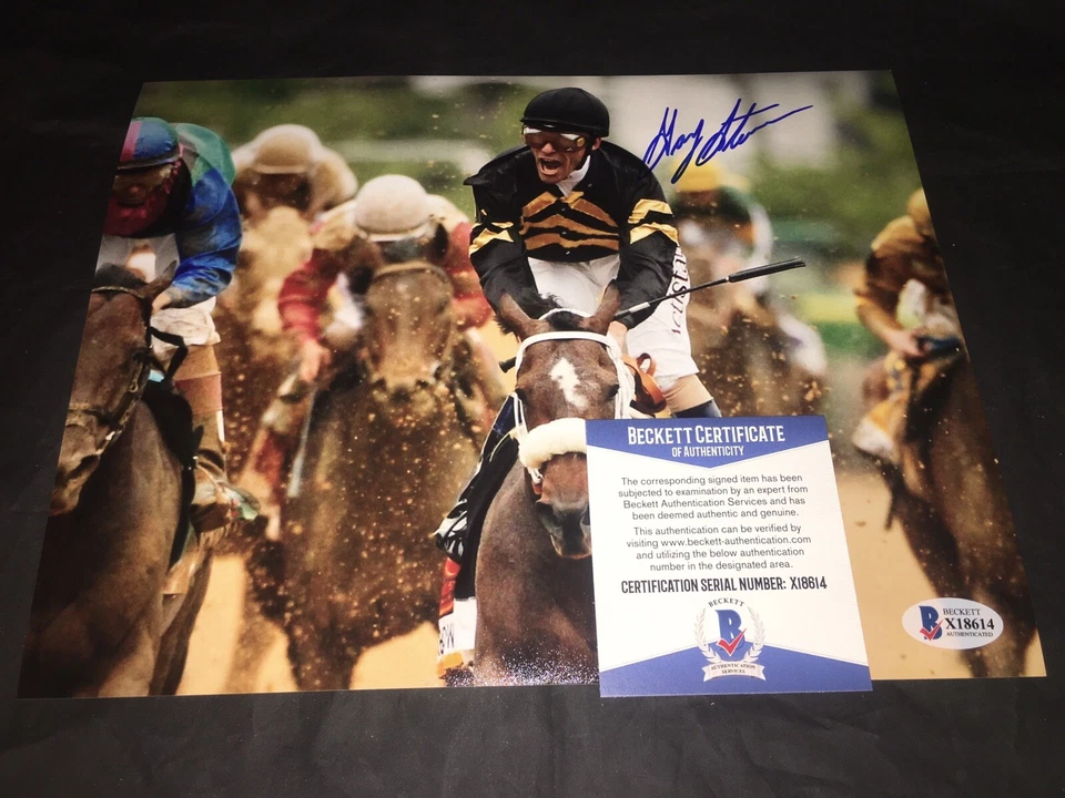 Foto firmada por Gary Stevens 8x10 legendario jockey Beckett #3 Foto 1 de 1