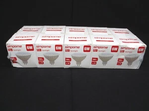 10 Pack 6W 12V LED MR16 Lamp Base Spotlight Bulbs Non-Dimmable 6000K Simpome - Picture 1 of 8