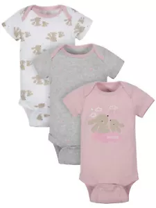 Wonder Nation Baby Girl's 3 Pack Short Sleeve Bodysuits Various Sizes NEW - Picture 1 of 4