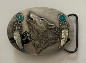 Siskiyou Bergamot Pewter Belt Buckle O-8 Wolf American Indian - Picture 1 of 5
